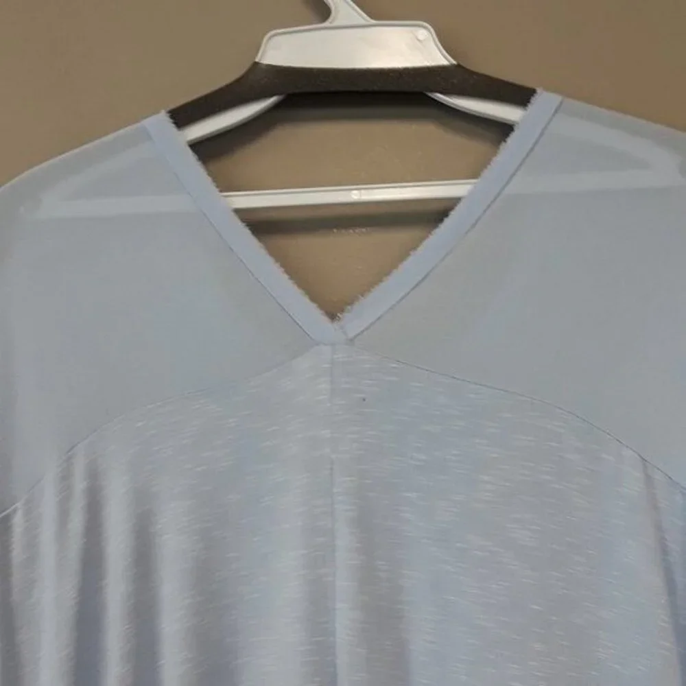 Anthropologie Dolan Womans Top Medium Light Blue Sheer Yoke BOHO Casual - Picture 10 of 10
